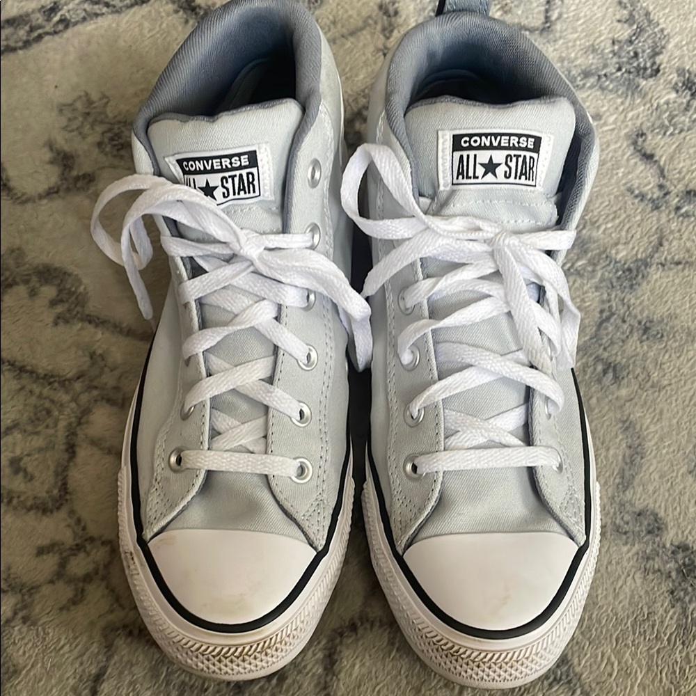 Converse Light Gray High-Tops with White Accents
